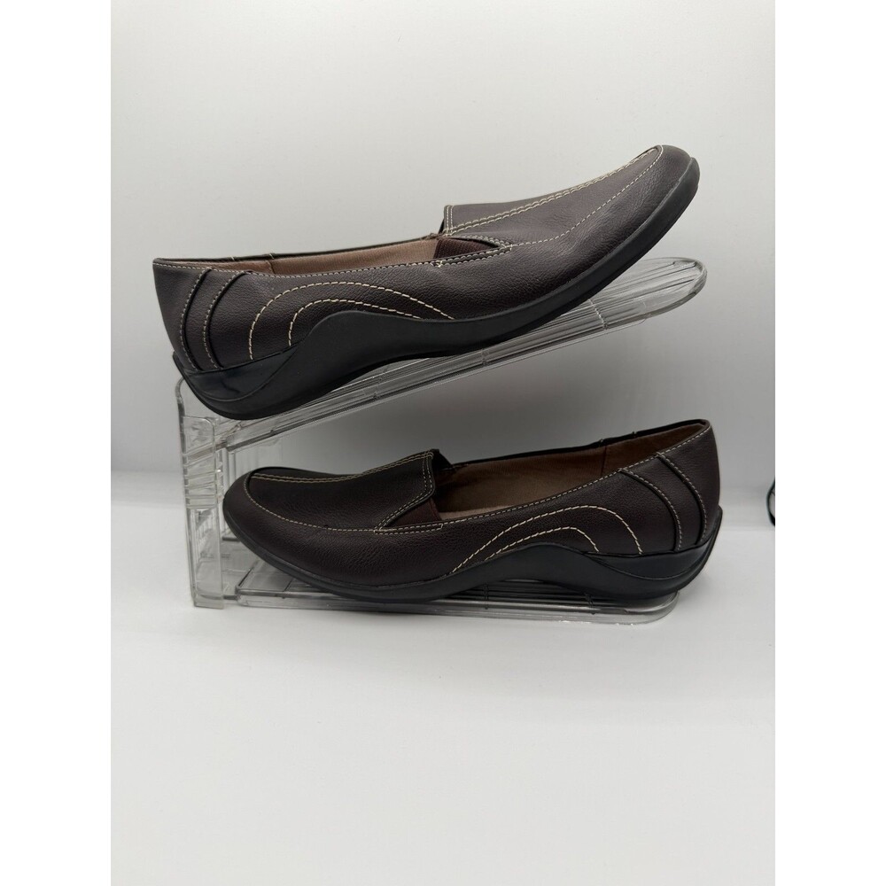 LifeStride Womens Disco Flat Platform Slip On Loafer Dark Brown Size 8 1/ 2 M